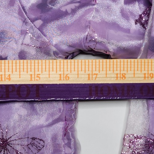 Disney Store Fairies Girls Size L 10/12 Purple Full Zip Jacket See Thru Layer Z - Picture 15 of 15