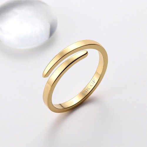 THUNARAZ 14K Gold Filled Rings for Women - Non Tarnish Wedding Bands |... - Picture 8 of 9