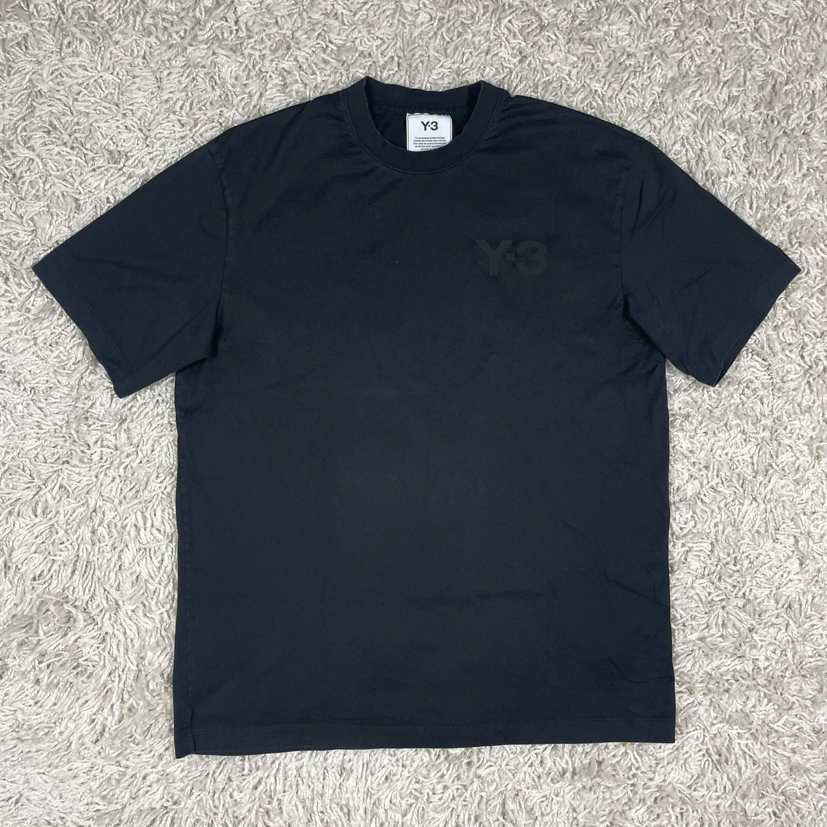 Y-3 adidas Yohji Yamamoto Men’s Black Classic Logo T Shirt Small