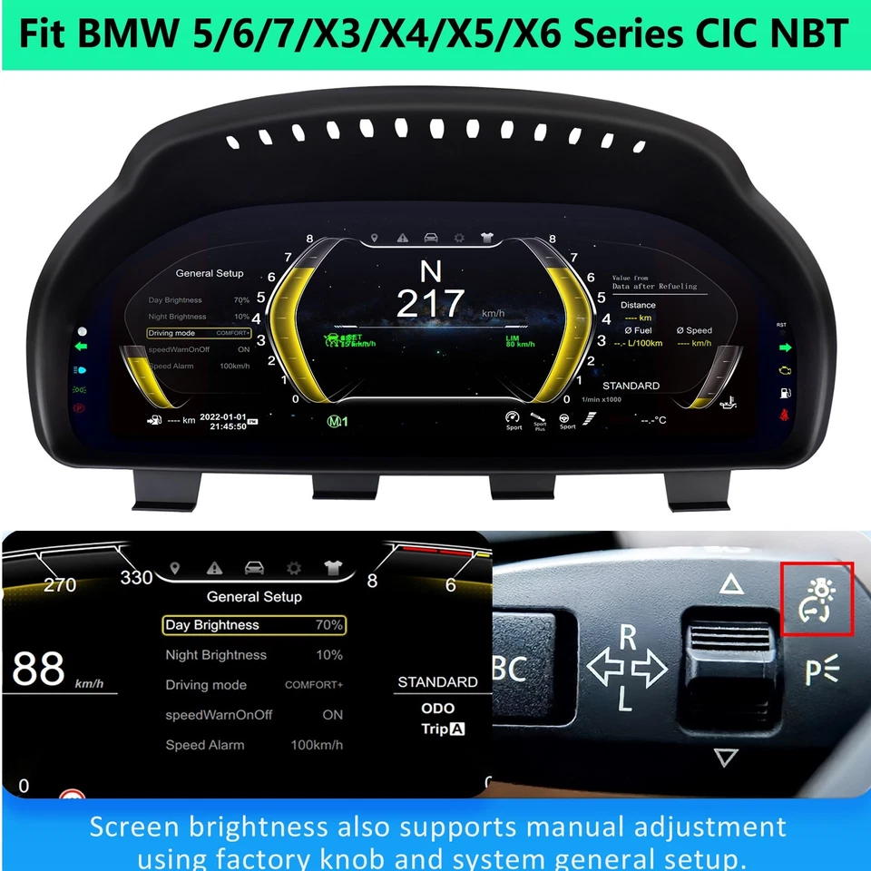 Cuadro de instrumentos velocímetro digital de 12,3"" para BMW serie 5 GT F07 F10 F11 Foto 2 de 4