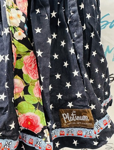 Matilda Jane Platinum Blue Stars Miss Independence Smart Knot Top Size 8 NWOT - Picture 10 of 11