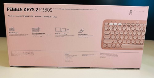 Logitech Pebble Keys 2 K380s Bluetooth Keyboard - Tonal Rose - 'Brand New' - Picture 4 of 5