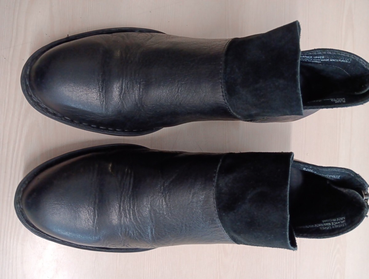 Born Karava Black Leather Booties Size 6.5M Split Ankle Back  display picture 1