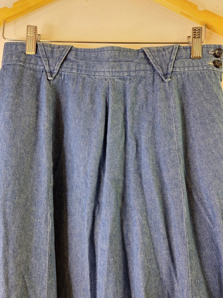 Ручной работы женщин джинсовой ткани круг юбка маленький Western ковбой Western Y2K богемное 2000-х - Изображение 4 из 4