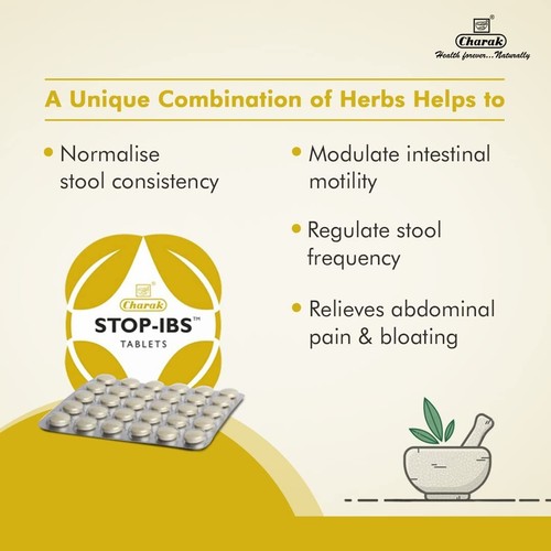 Charak STOP-IBS 2x30 Tablets | Herbal Ayurvedic Bowel Wellness - 60tabs - Picture 3 of 6