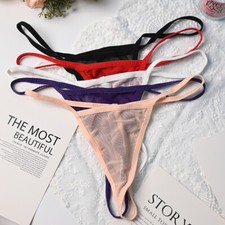 5 Packs Lot Sexy Womens Sheer KnickerPanties Thongs G string See Through Cheeky