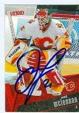Jamie McLennan autographed hockey card (Flames) 2003 Upper Deck Victory #31