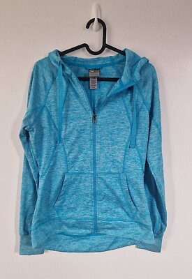 Champion ladies hoodie UK size XS / 6 with a full zip and drawstring Light Blue 