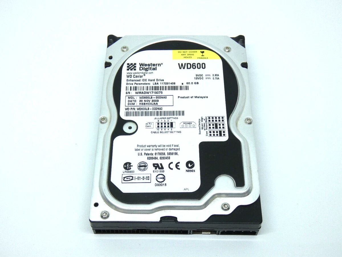 【中古】「非常に良い」WD600BB-00JHA0 WESTERN DIGITAL 60GB 7200rpm IDE Western Digital 60 GB Storage Capacity Internal 7200 RPM Rotation