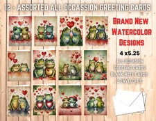 12 Assorted All Occasion Greeting Cards Blank with Envelopes 011