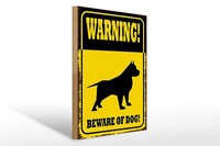 Holzschild Spruch 30X40 Cm Hund Warning Beware Of Dog Deko Schild