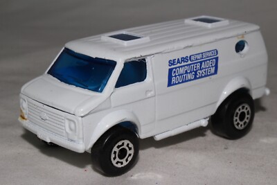 MATCHBOX SUPERFAST #68 CHEVY VAN, WHITE, SEARS COMPUTER AIDED ROUTING SYSTEM
