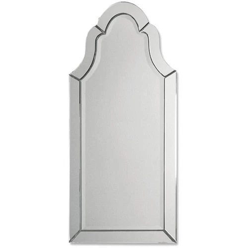 Uttermost Hovan Contemporary Wood Frameless Arched Beveled Mirror in Gray - Picture 1 of 6