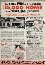 1947 Print Ad  Schick Eversharp Injector Razors Buick Convertible Contest