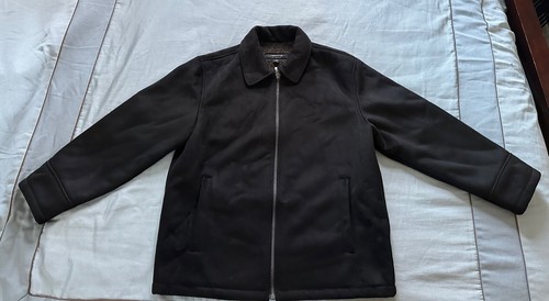 VINTAGE Mens Claiborne Faux Suede Coat XL Extra Large Nice - Picture 2 of 8