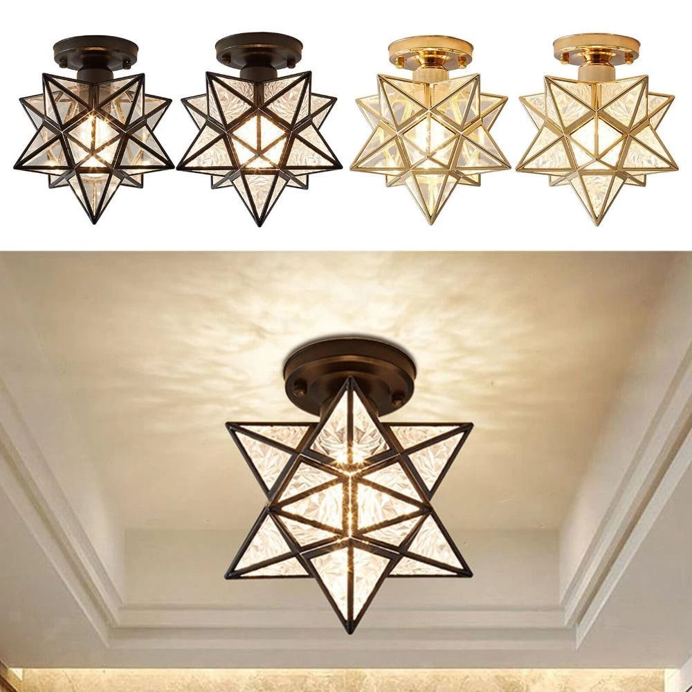 Home Flush Mount Lamps Dining Room PVC Ceiling Light Nordic Style Star Shape