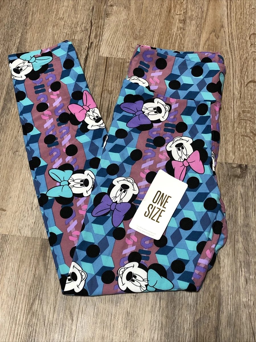 NWOT LuLaRoe DISNEY Leggings LLR OS One Size Minnie OR Mickey