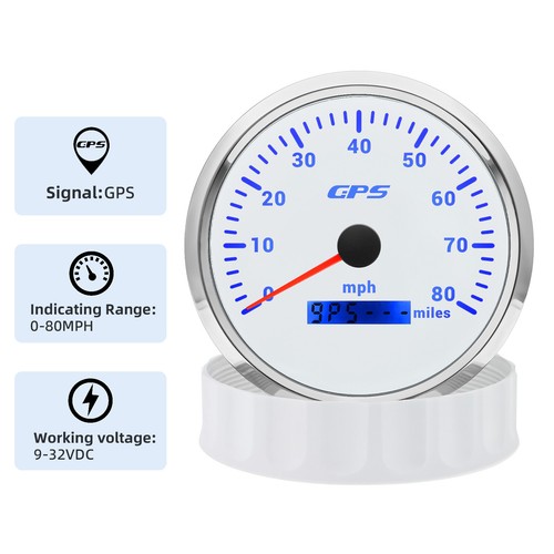 110MM GPS Speedometer 0-80MPH&Tachometer 0-8000RPM Gauge for Boat Car Truck US - Picture 7 of 17