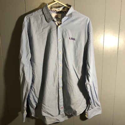 LSU Tigers Men's Button Down Shirt Size Large Long Sleeve Thomas Dean | eBay