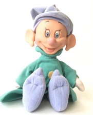 Vtg Disney Snow White  Seven Dwarfs Dopey Plush Doll Moveable Eyes  Ears 1993