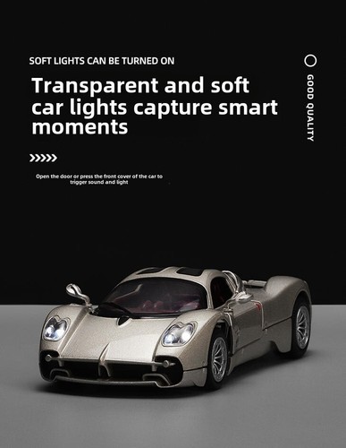 1:32 Diecast Pagani Utopia Supercar Metal Car Model Toy Pull Back Sound Light - Picture 10 of 14
