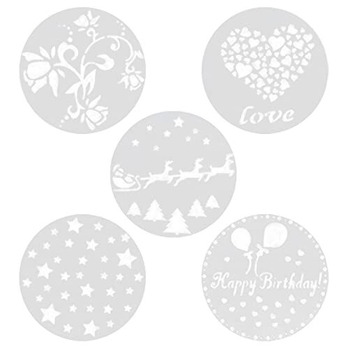 Mecmbj Stencil Decorativi Per Torte, 5 Pezzi Di Stencil Spray Per Fiori (B3J)