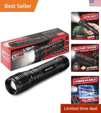 Heavy Duty Tactical Flashlight - Ultra Bright, Weather Resistant, Twistable Zoom