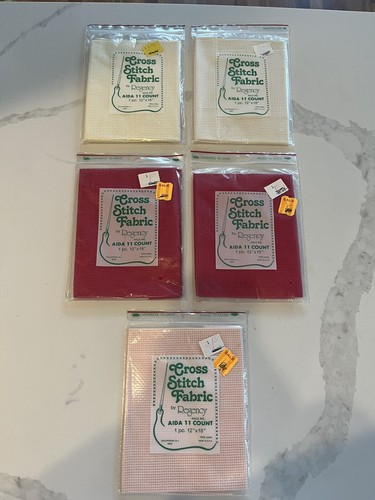 Lot Of 23 Cross Stitch Fabric 11, 14,18 Ct 12x18 Regency Many Colors - Picture 3 of 3
