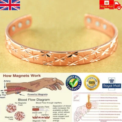 BEST VALUE LADIES PURE COPPER BIO MAGNETIC HEALING BANGLE-BRACELET-PAIN RELIEF