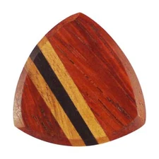 Padauk, Teak, & Ebony Wood Guitar Pick - 3.0 mm - 346 Wedge - Handmade Plectrum