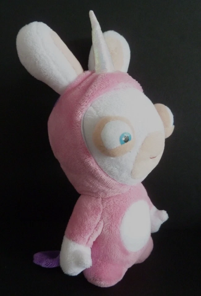 88/1 DOUDOU PELUCHE GIPSY LAPIN CRETIN déguisé LICORNE rose mauve blanc 25c TTBE - Photo 3/4