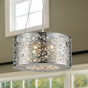 Aramis 1 Light Chrome Clear Crystal Drum Chandelier 8" L x ...