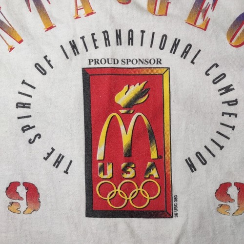 Vintage Atlanta Olympics 1996 T-Shirt McDonald's 90s Single-Stitch XL Hanes Rare - 第 3/9 張圖片