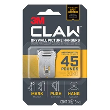 3M CLAW Drywall Picture Hanger 45 lb with Temporary Spot Marker 3PH45M-3ES