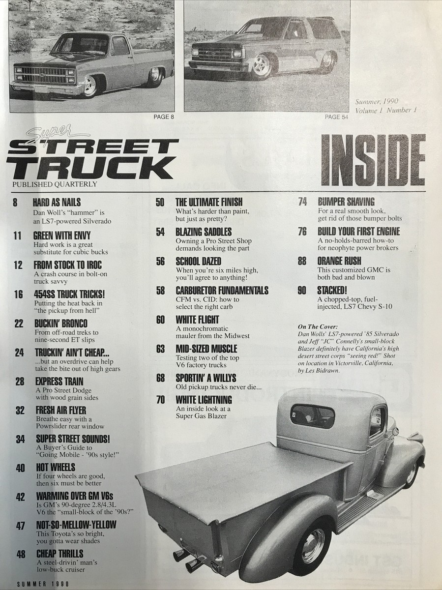 SUPER STREET TRUCK MAGAZINE-SUMMER 1990-CHEVY 454SS TRUCK TRICKS