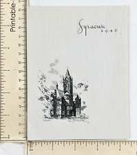 1946 Syracuse University ACommencement Vintage Graduation Invitation New York