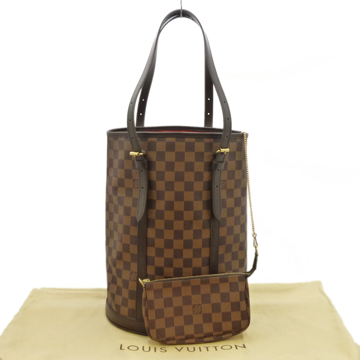 Authentic LOUIS VUITTON Bucket GM Tote Bag SP Order Damier Ebene