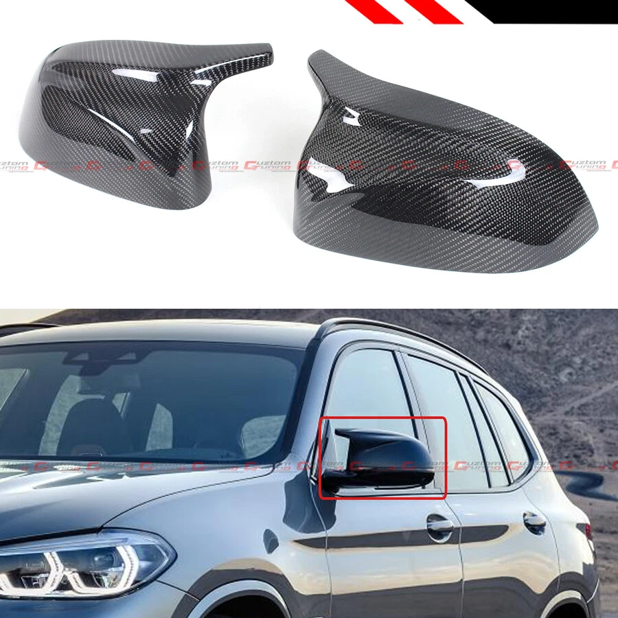 Tapas cubiertas de espejos retrovisores de fibra de carbono para BMW X3 X4 X5 X6 X7 G02 G01 G05 G06 M 2019-25 Foto 2 de 4