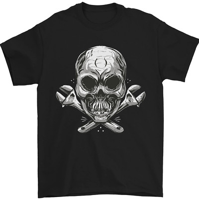 Gil dan Skull Mechanic Biker Herren T-Shirt 100% Baumwolle