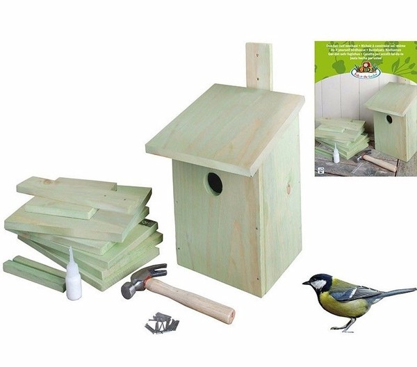 Bastelsatz Nistkasten Bausatz Bastelset Kinder Vogelhaus Basteln Kohlmeise KG52-image