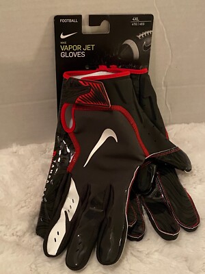 Nike Vapor Jet Buccaneers Football Gloves Black Red Bucs PGF902