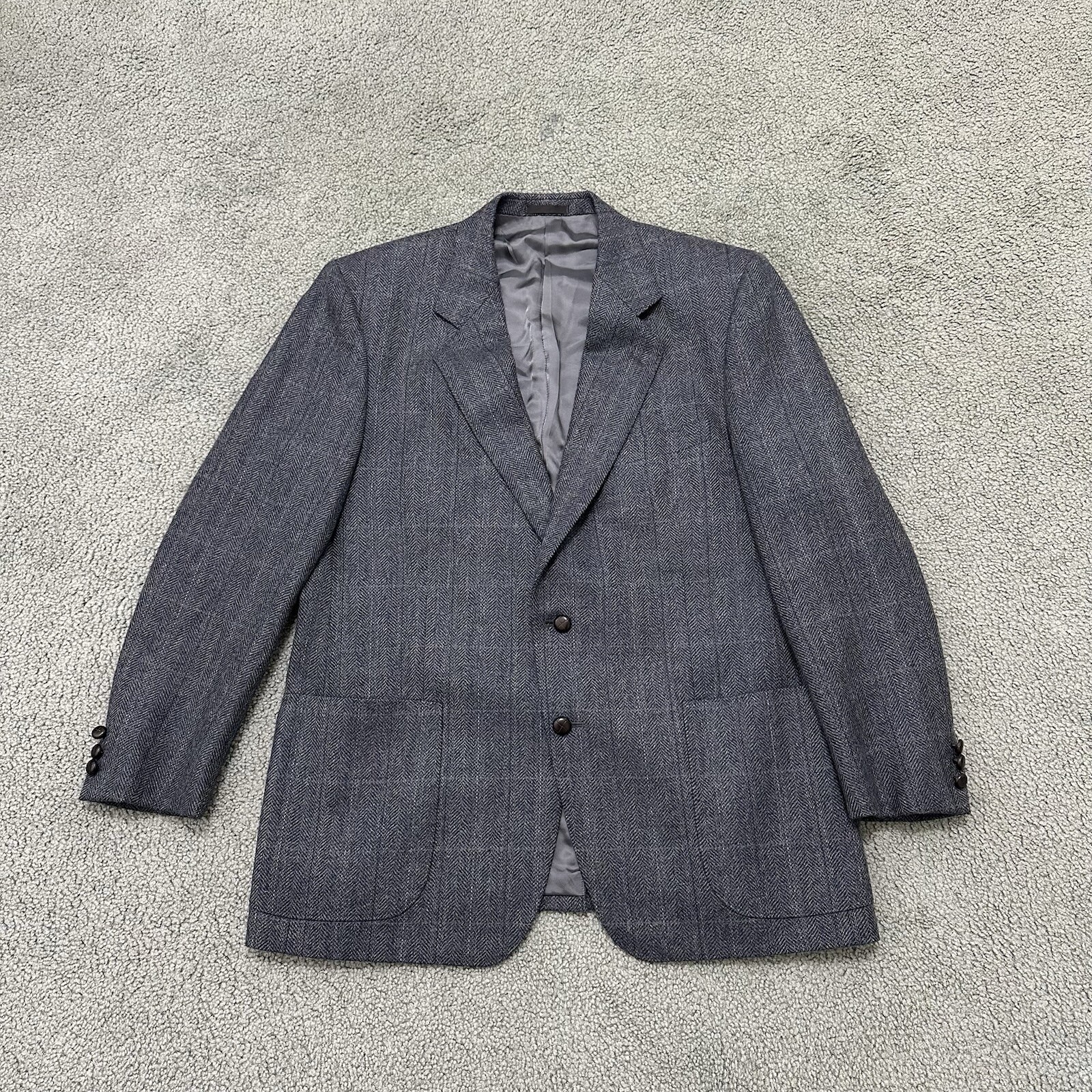 Giacca blazer 54R EU 44R US Gieves and Hawkes tweed spina di pesce fila Savile