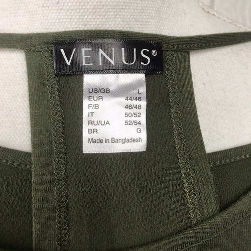 Venus Short Sleeve Top Scoop Neck Solid Green With Back Detail Size Large - 第 8/9 張圖片