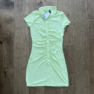 h&m neon green button down dress size m | eBay h&m neon green button down dress size m | eBay