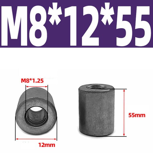 M8-M20 Threaded Sleeve Rod Bar Stud Round Connector Nut A3 carbon steel Nuts - Picture 29 of 182