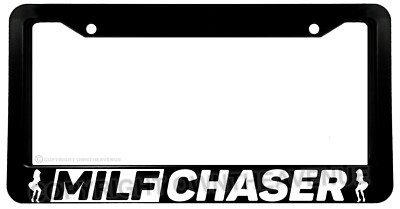 Milf Chaser Funny Joke Gag Prank JDM Drifting License Plate Frame