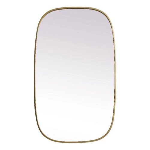 Elegant Decor Brynn 24x40" Oval Modern MDF Wood/Iron Mirror in Brass - Picture 1 of 11