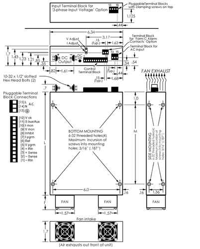 FUENTE DE ALIMENTACIÓN REGULADA POR CONMUTACIÓN ACOPIAN W70LT1030 - Imagen 8 de 8