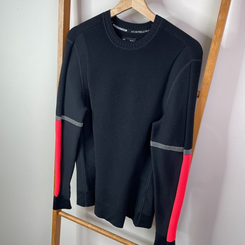 Under Armour IntelliKnit Phantom Shirt Mens Medium Black Crew Neck Long Sleeve - Picture 3 of 11