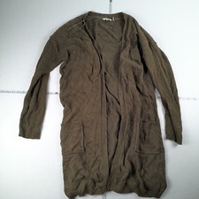 FAT FACE Cardigan 10 Green Womens Mid Length Open Front Jumper Knit